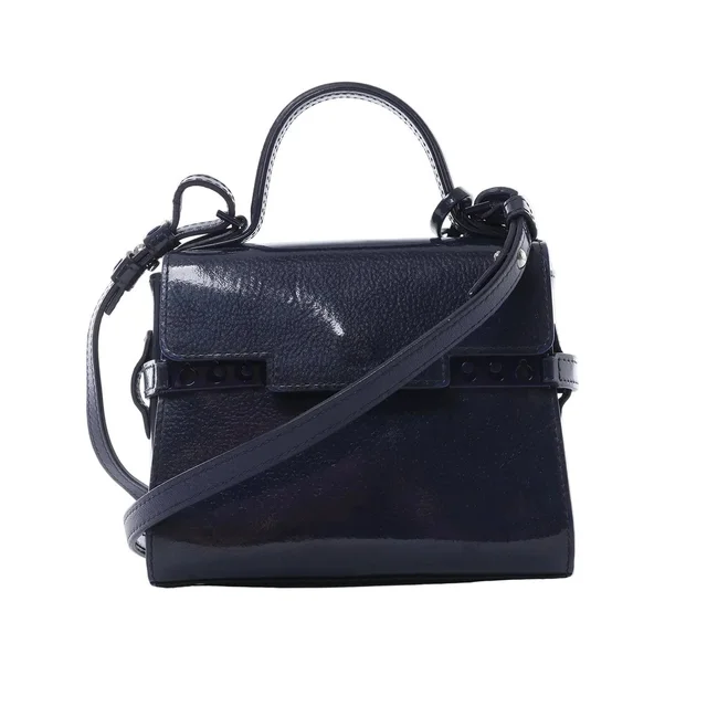 Delvaux Tempête Mini Patent Leather 2Way Crossbody Bags in blue Patent leather from Her-Age, photo 1 of 1