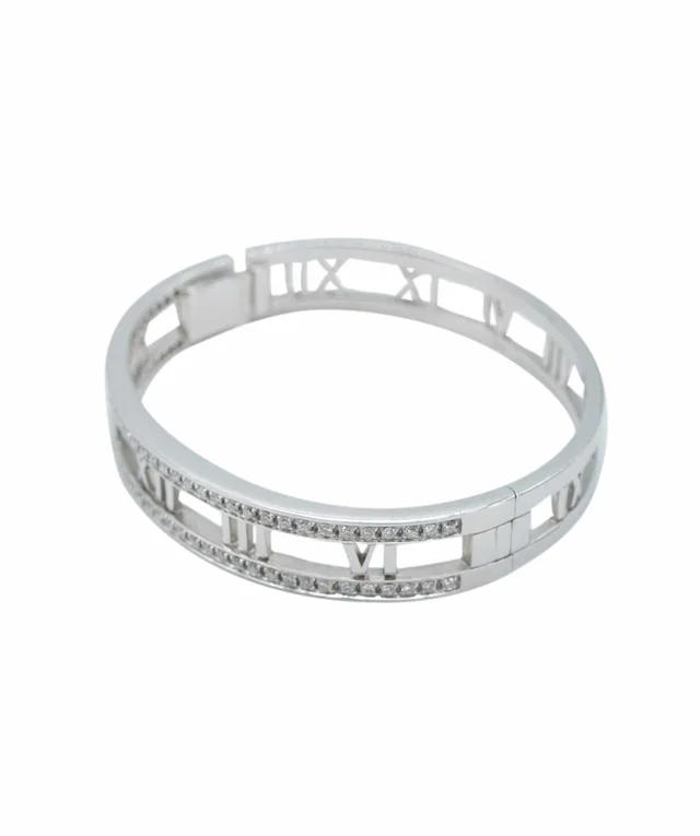 Tiffany & Co. Diamond (apx. 0.70ct total) and white gold Atlas Bangle in White from Luxury Promise