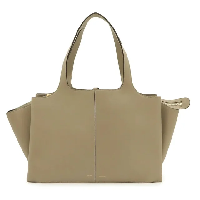 Celine Trifold Medium Tote Bag Shoulder Leather Greige 178883 in multicolor Leather from Grailed