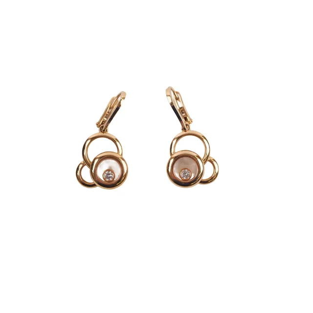 Chopard Happy Dreams Diamond Earrings Rose Gold in Pink from The Purse Affair