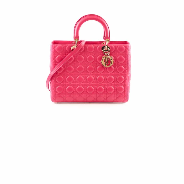 Lady Dior Large Pink in Pink Lambskin from The Purse Affair