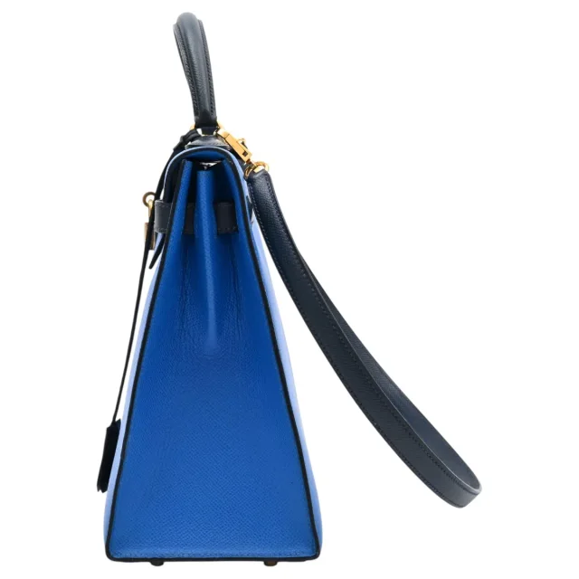 Hermès 1995 Kelly 32 Bleu France/Bleu Indigo in Blue from VINTAGE QOO TOKYO, photo 4 of 18