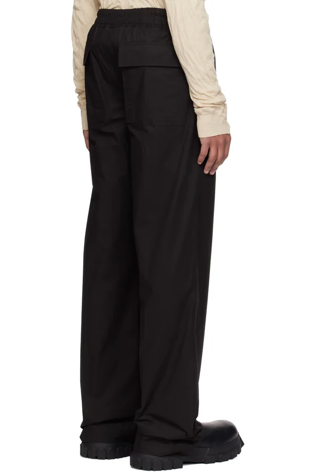 Rick Owens Black Temple Dietrich Drawstring Trousers, photo 3 of 4 from SSENSE