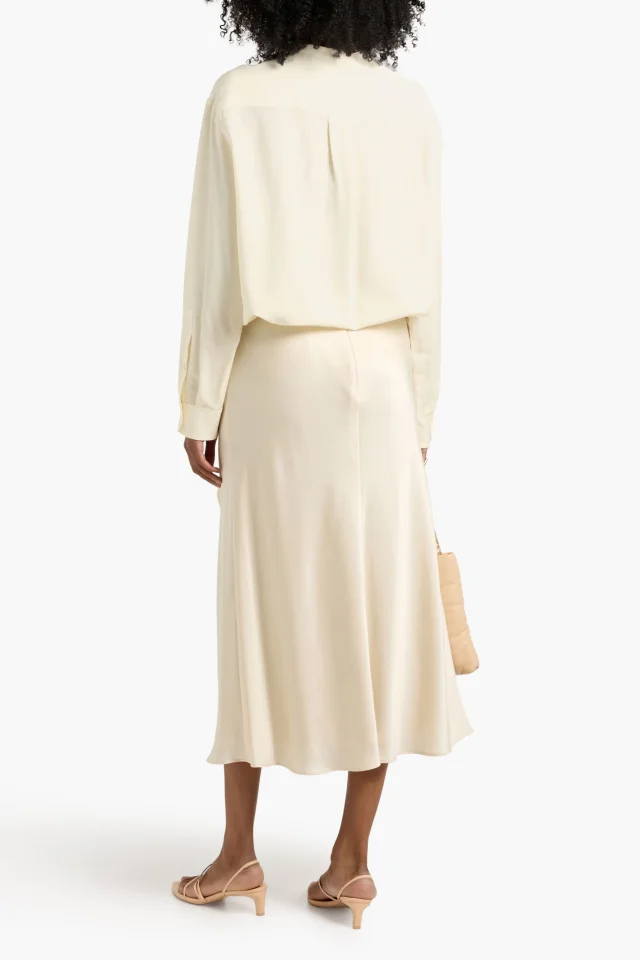 Veronica De Piante Daisy Wool and Silk-Blend Shirt in White, photo 3 of 4 from THE OUTNET