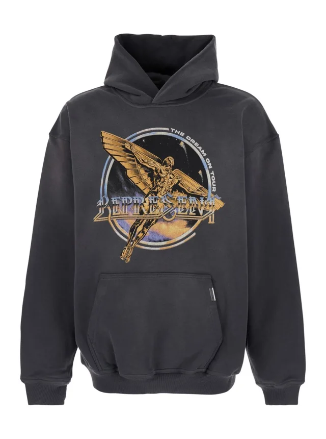 Sweatshirt 'REPRESENT' with Graphic Print on Front and Back and Faded Effect in Grey Cotton for Men in Grey, image 1 of 1 from Gaudenzi Boutique