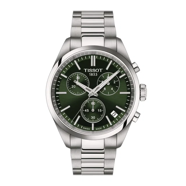 Tissot PR 100 Chronograph 40mm Mens Watch Green in green from WatchesOfSwitzerland