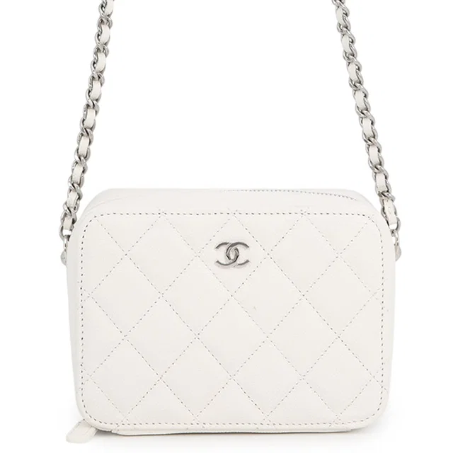 Chanel Matelasse ChainPochette WhiteAP2426 Caviar Leather in Caviar leather from GALLERY RARE
