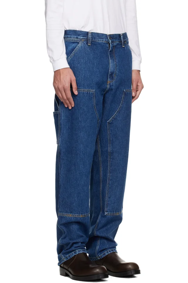 Carhartt Work In Progress Blue Double Knee Jeans, photo 2 of 4 from SSENSE