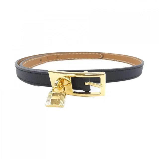 Hermès Lucky Black 75 Brown Belt in Black from The Reluxe
