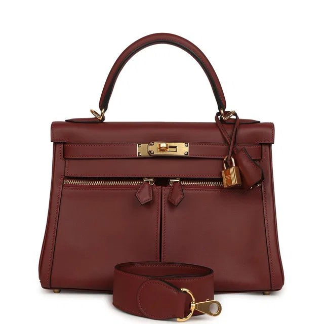 Hermès Kelly Lakis 28 Rouge H Swift Gold Hardware in Burgundy Swift leather from Madison Avenue Couture