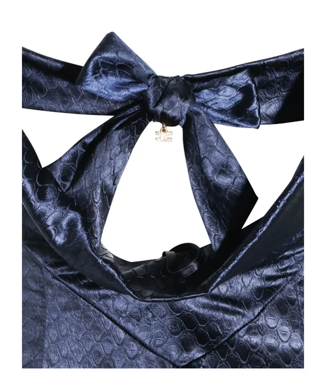 Elisabetta Franchi Bow-Back Satin Maxi Dress, photo 4 of 4 from SENSER