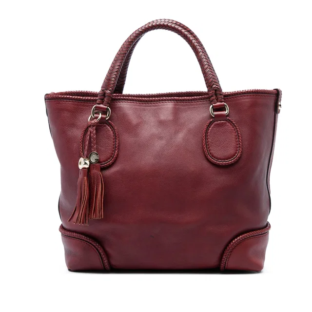 Red Gucci Calfskin Marrakech Tote in Red Calfskin from Designer Revival
