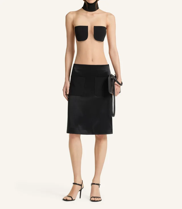 Courreges satin-finish pocket-detail mini skirt, photo 2 of 4 from SENSER