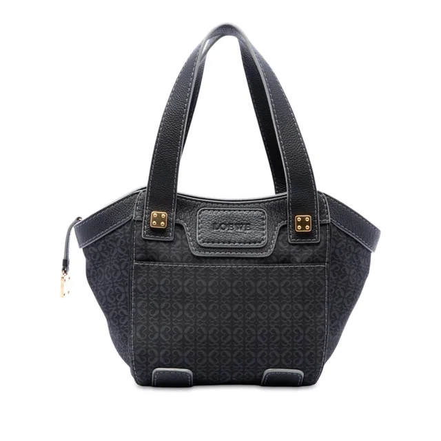 Black LOEWE Anagram Canvas Tote in Black Canvas from Designer Revival, photo 1 of 1