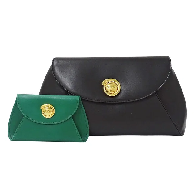 Cartier Clutch Panthère Leather Black in Black Leather from The Reluxe