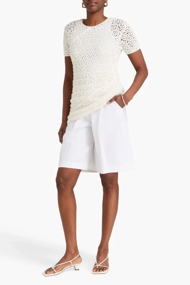 Toteme Open-Knit Cotton-Blend Top, photo 2 of 4 from THE OUTNET