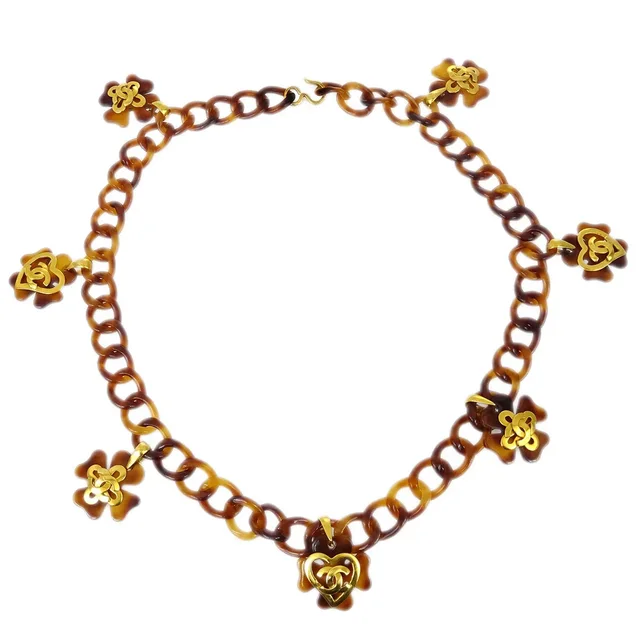 Chanel Acrylic Chain Belt Clover 95P in Resin from AMORE Vintage Tokyo