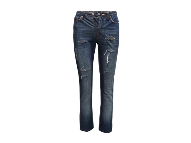 Medium Wash Denim & Glen Plaid D&G Patchwork Pants Size IT 42 in Denim from Designer Revival, photo 1 of 1