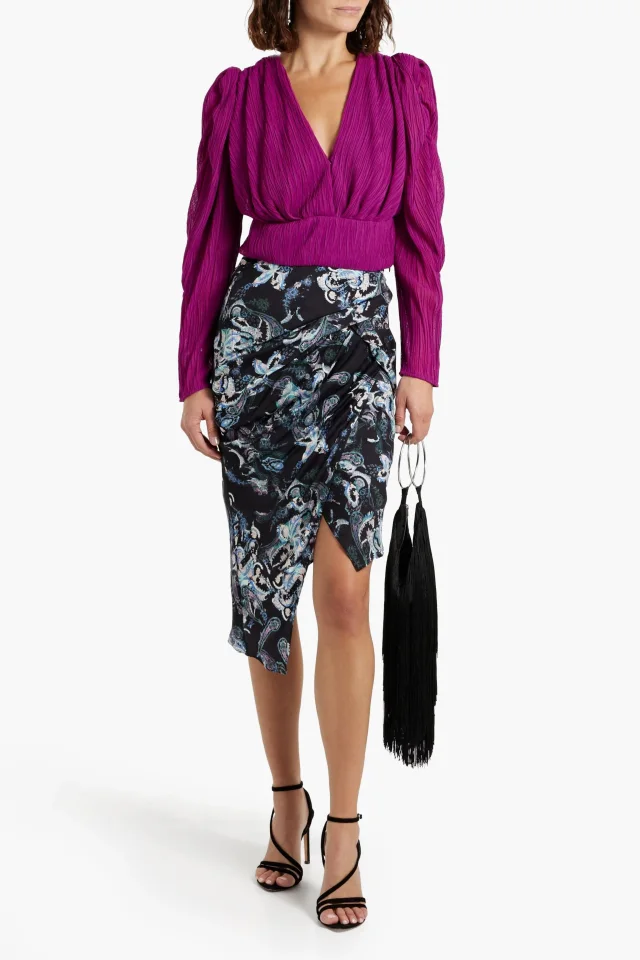 Iro Amili Cropped Plissé-Mesh Top, photo 2 of 4 from THE OUTNET