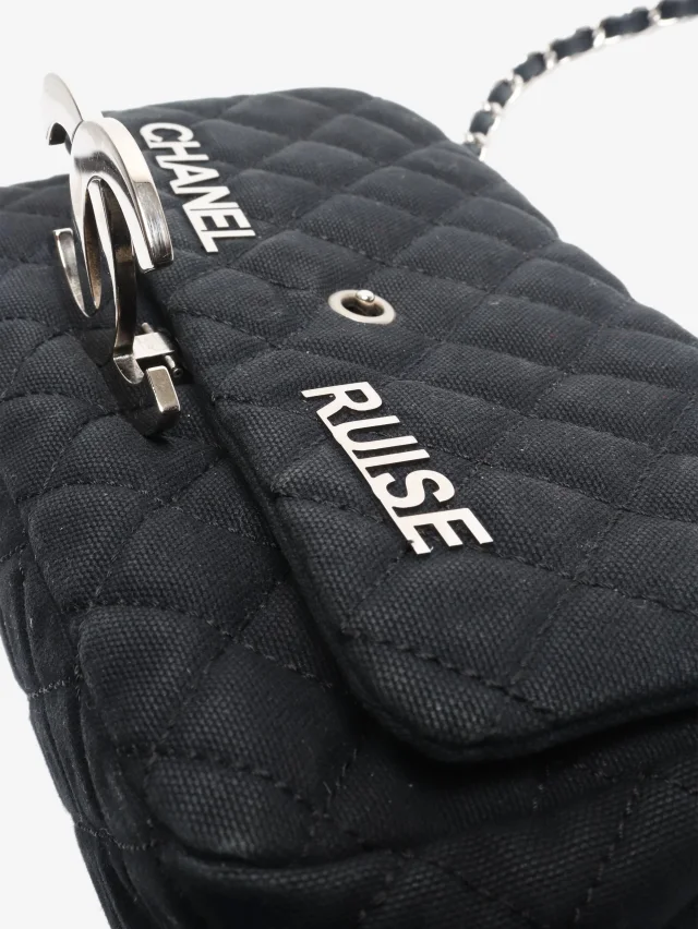 Chanel Black 2008 cruise line flap bag in Black Canvas from Sign of the Times, photo 7 of 9