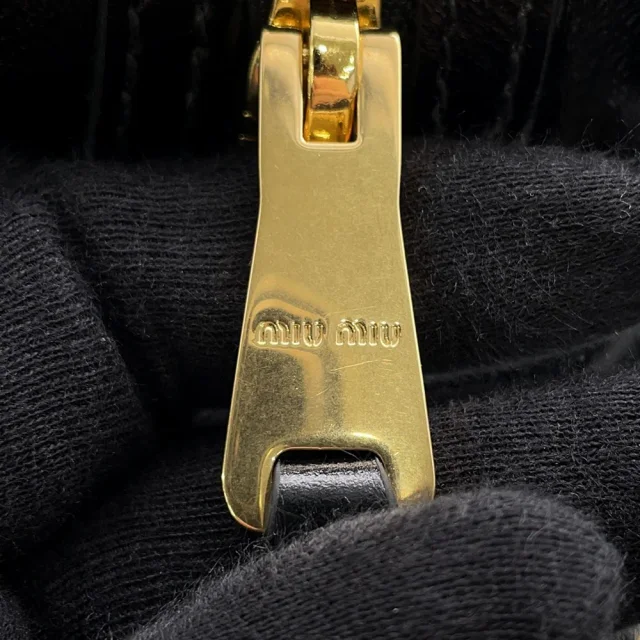 MIUMIU Bowling Handbag Black5BB182 Leather in Leather from GALLERY RARE, photo 6 of 6
