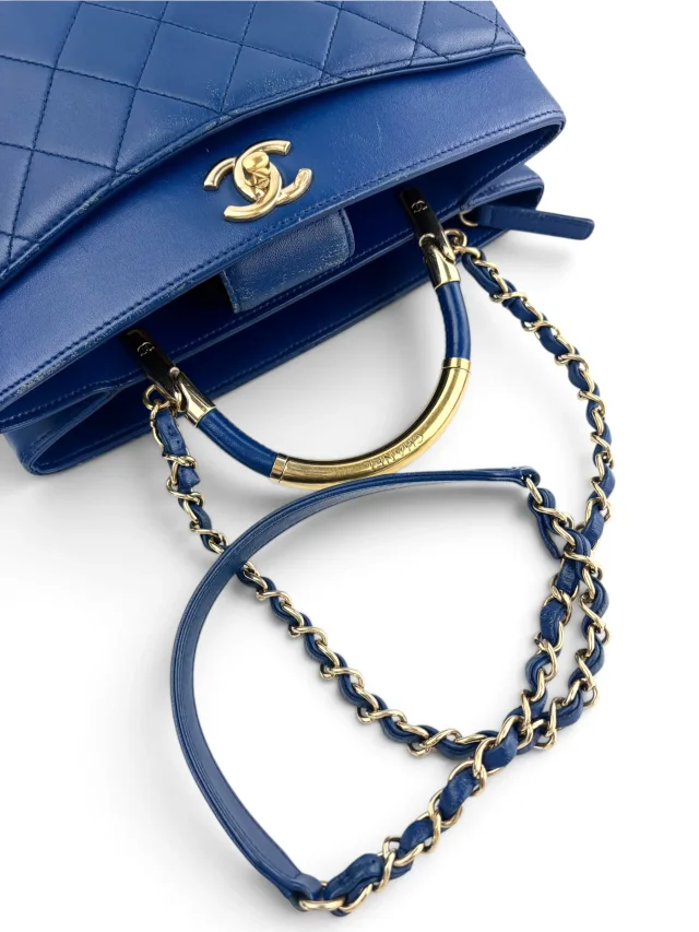 Chanel Blue Carry Chic Shopping Tote in Blue Lambskin from Season 2 Consign, photo 5 of 9