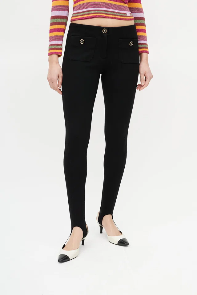 Chanel Knit Stirrup Pant in Silk from VSP Consignment