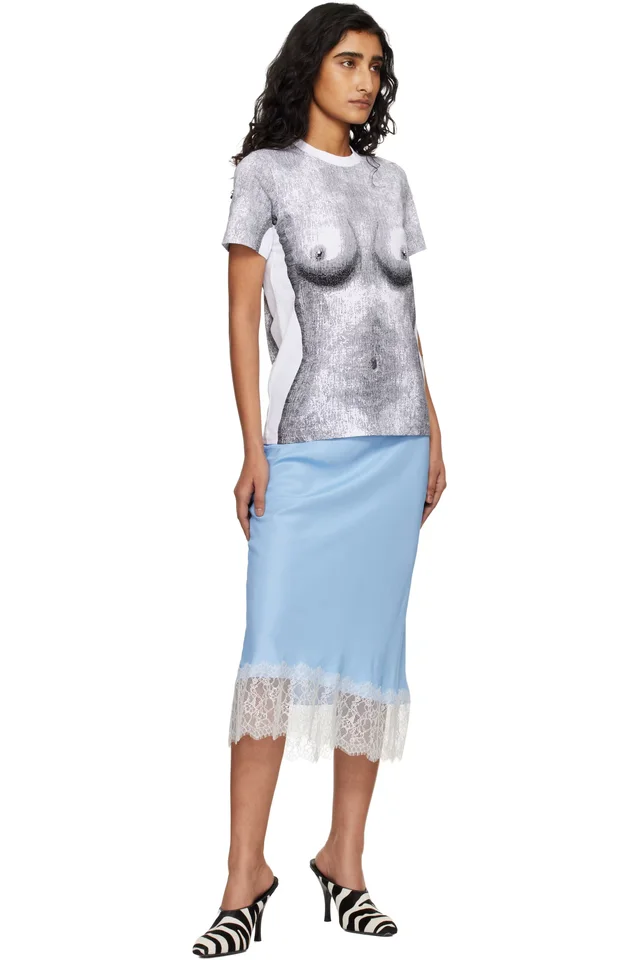 Moschino SSENSE Exclusive White Stretch Cotton Jersey T-shirt, photo 4 of 4 from SSENSE