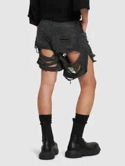 Rick Owens DRKSHDW Shorts with ripped details in 100% Cotton, photo 3 of 5 from LUISAVIAROMA