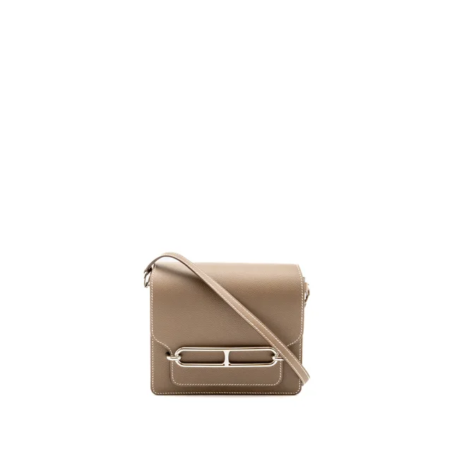 Hermès Mini Roulis Evercolor Etoupe SHW Stamp B in Taupe Leather from EMIER