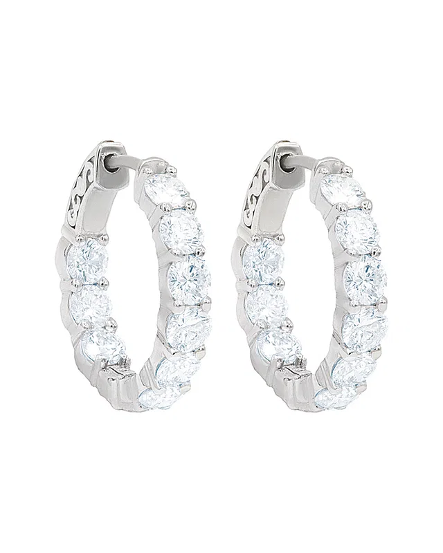 Diana M. Fine Jewelry 18K 5.35 ct. tw. Diamond Hoops, image 1 of 1 from Rue La La