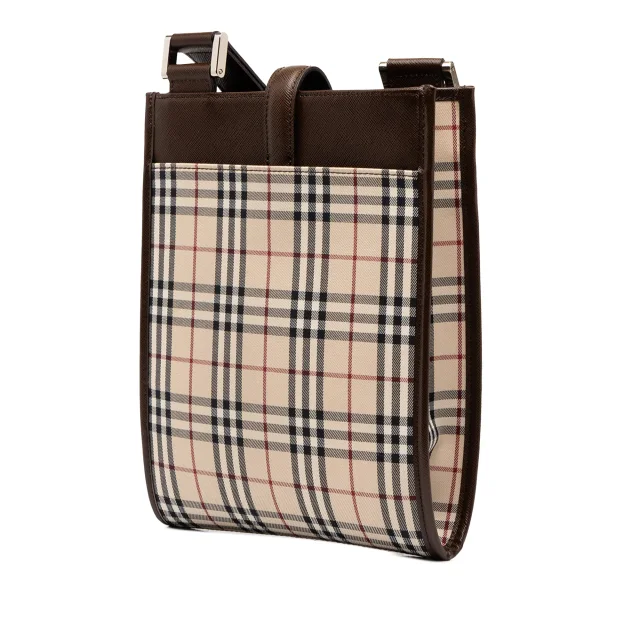 Beige Burberry House Check Canvas Crossbody in Beige Canvas from Designer Revival, photo 2 of 6