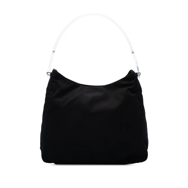 Black Prada Tessuto Acrylic Handle Bag in Black Resin from Designer Revival, photo 1 of 1
