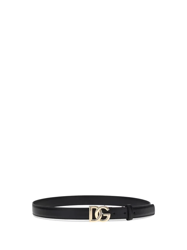 Dolce & Gabbana Calf Leather Belt — Black in Black Calfskin from HEWI