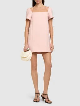 Khaite Straight dress with square neckline in 53% Polyester, 43% Virgin Wool, 4% Elastane, photo 2 of 5 from LUISAVIAROMA