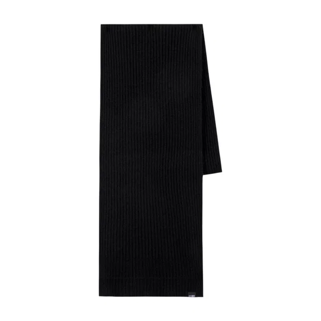 Maison Margiela Ribbed Wool Scarf — Black Scarfs in Black Wool from HEWI