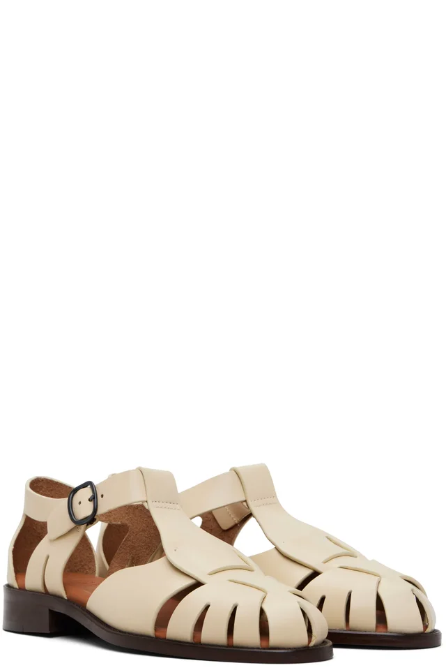 HEREU Off-White Pesca Sandals, photo 4 of 5 from SSENSE