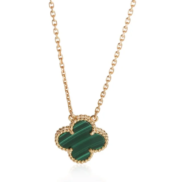 Van Cleef & Arpels Malachite Vintage Alhambra Pendant in yellow|gold from Jomashop.com