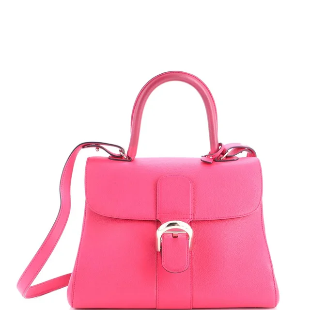 Delvaux Brillant Top Handle Bag Leather MM in pink Leather from Rebag