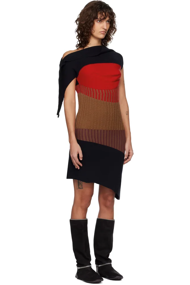 Kiko Kostadinov Multicolor Lemoyne Knitted Midi Dress, photo 2 of 4 from SSENSE