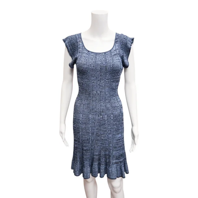 Etro Mouliné Blue Knitted Short Dress in Blue from Clotheshorse Anonymous