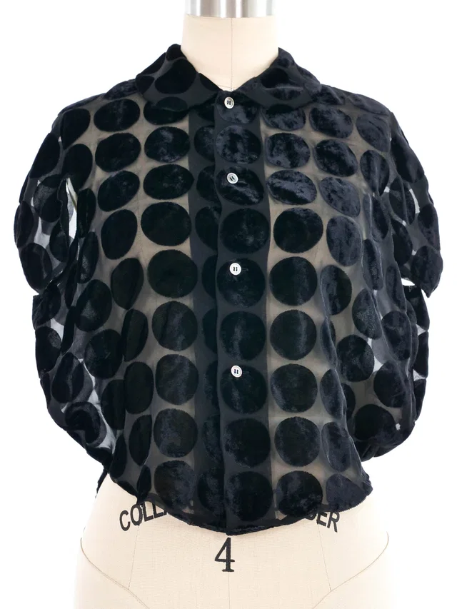 2008 Comme des Garcons Burnout Dot Top in Velvet from Arcade Vintage