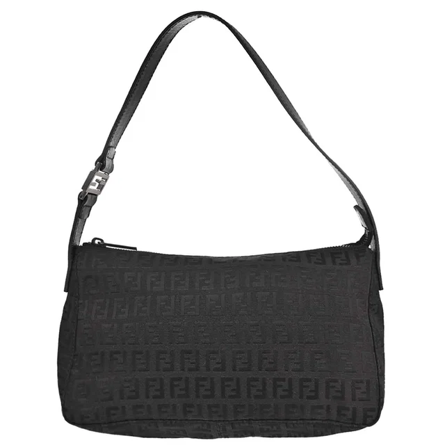 Fendi Black Canvas Zucchino Handbag in Black Canvas from AMORE Vintage Tokyo