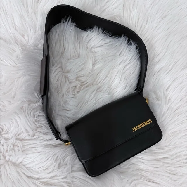 Jacquemus Black Leather Crossbody in black|gold Leather from Poshmark