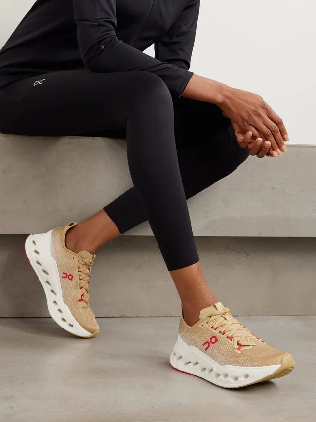 ON Cloudsurfer Max rubber-trimmed mesh sneakers in Beige, photo 2 of 2 from NET-A-PORTER (Canada)