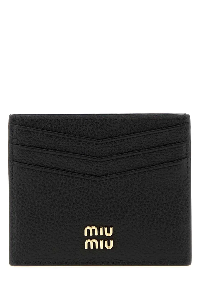 Miu Miu Leather Card Holder Case — Black Cases in Black Leather from HEWI