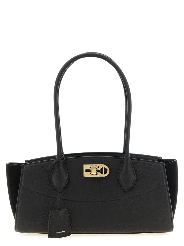 Ferragamo Studio Shoulder Bag — Black in Black Calfskin from HEWI