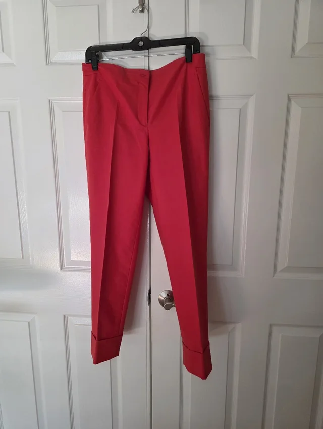 Ferragamo Tailored Cuffed Trousers in red from Poshmark