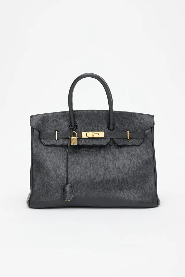 Hermès 2001 Noir Ardennes Birkin 35 Bag in Black Leather from VSP Consignment