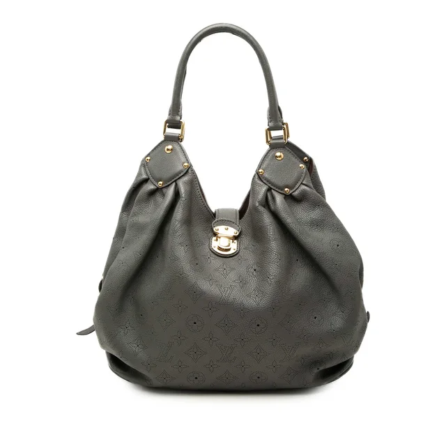 Gray Louis Vuitton Monogram Mahina L Hobo in Grey Calfskin from Designer Revival, photo 1 of 1